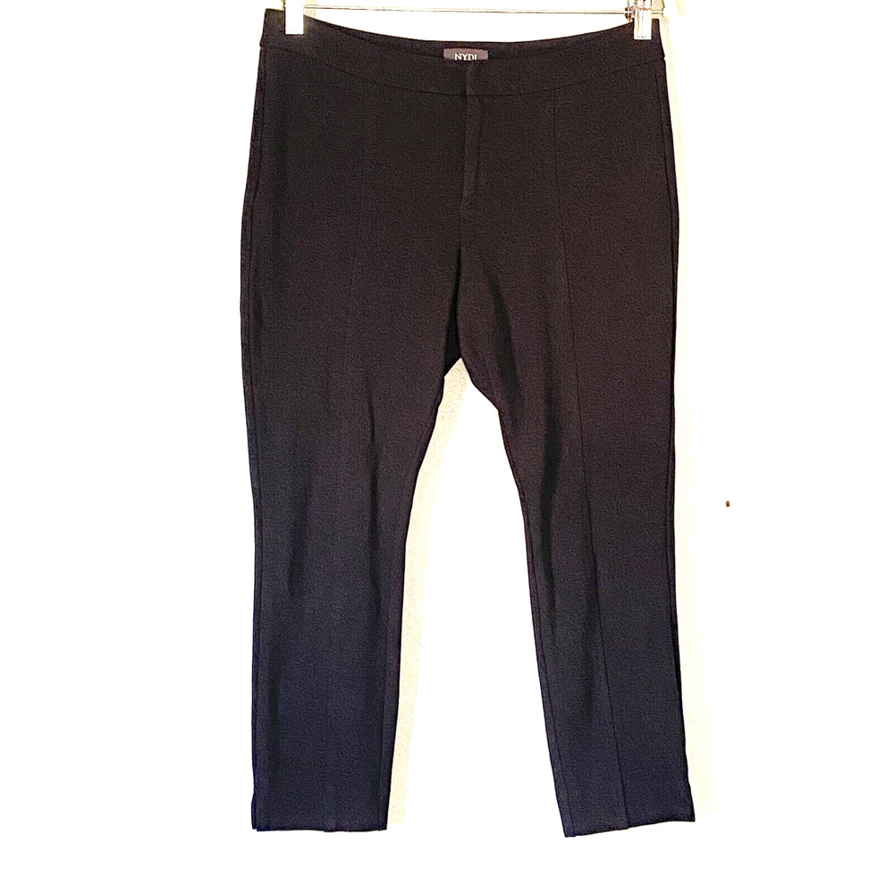 NYDJ Pants 10 Petite Black Pull On Not Your Daughters Jeans Seamed Minimalist
